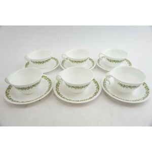 Corning Corelle Cup & Saucer Set Spring Blossom Crazy Daisy 12 Piece VGC